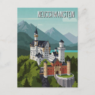 Neuschwanstein Castle Germany Travel Abstract Postcard