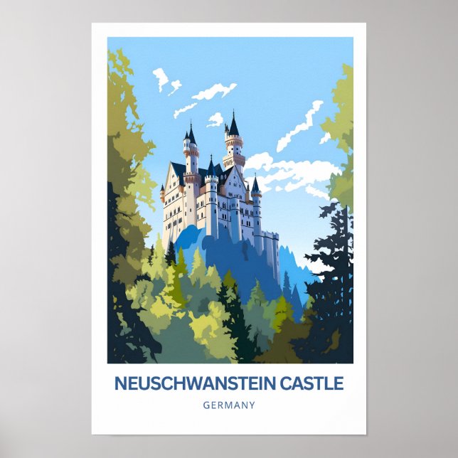 Neuschwanstein Castle Germany Travel Poster (Front)