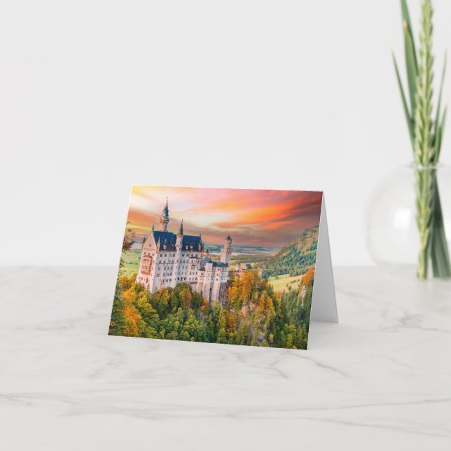 Neuschwanstein castle letterpress thank you card (Front)