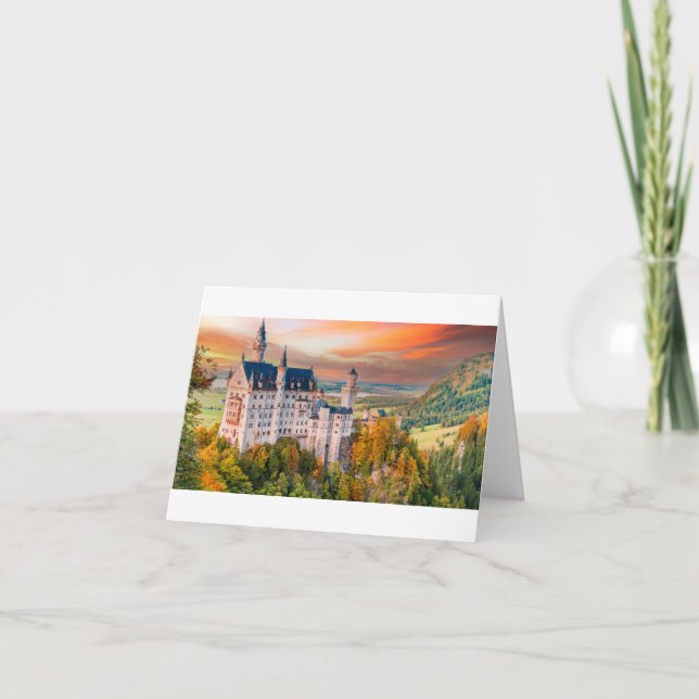 Neuschwanstein castle letterpress thank you card (Front)