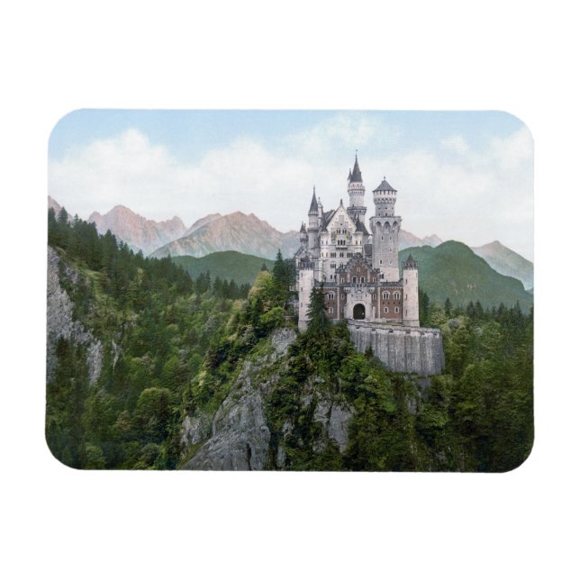 Neuschwanstein Castle Lithograph Magnet (Horizontal)