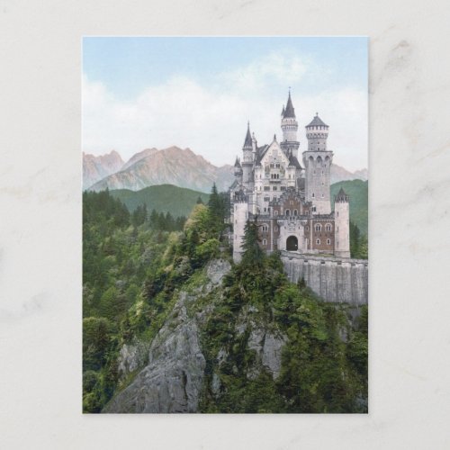 Neuschwanstein Castle Lithograph Postcard