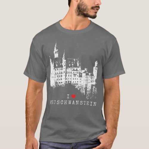 Neuschwanstein Castle Lover Vintage Bavaria I Love T_Shirt