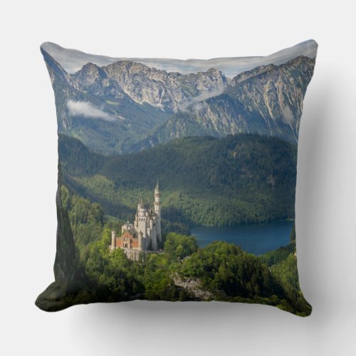 Neuschwanstein Castle Southern Bavaria Germany Thr Throw Pillow