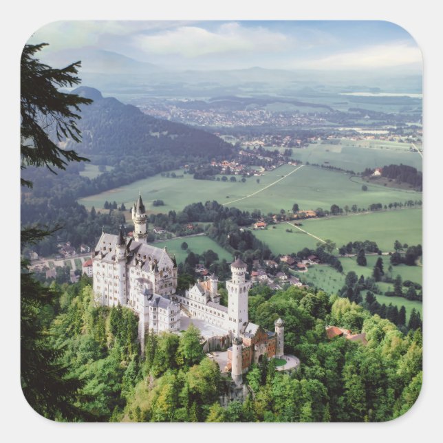 Neuschwanstein Castle Square Sticker (Front)