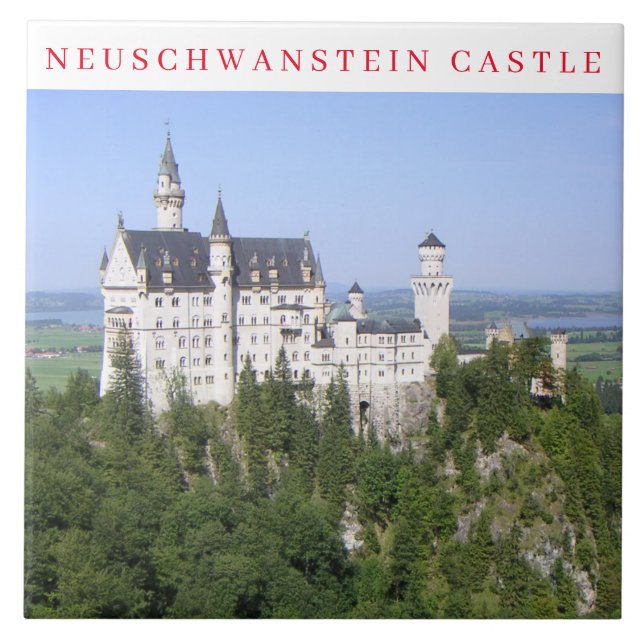 Neuschwanstein Castle view ceramic tile (Front)