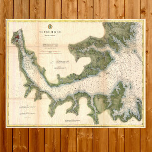 Neuse River North Carolina Antique map Poster