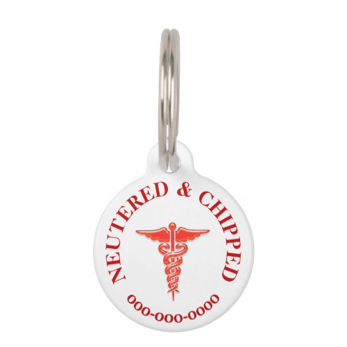 Neutered chipped pet medical history DIY Pet ID Tag