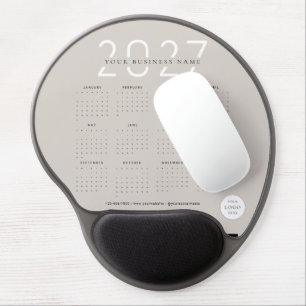 Neutral 2027 Calendar Business Logo Corporate Gel Mouse Pad