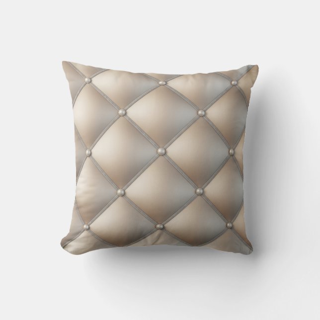 Neutral 3D Diamond Throw Pillow: AccessorizedPearl Throw Pillow (Front)
