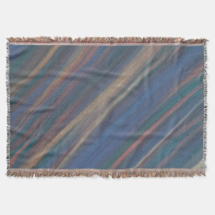 Neutral Abstract   Blue Olive Copper Earth Tones Throw Blanket