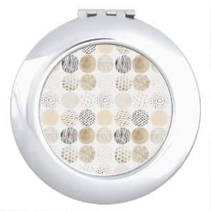 Neutral Abstract Circle Pattern Compact Mirror