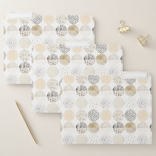 Neutral Abstract Circle Pattern File Folder