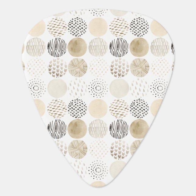Neutral Abstract Circle Pattern Guitar Pick (Front)
