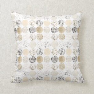 Neutral Abstract Circle Pattern Throw Pillow