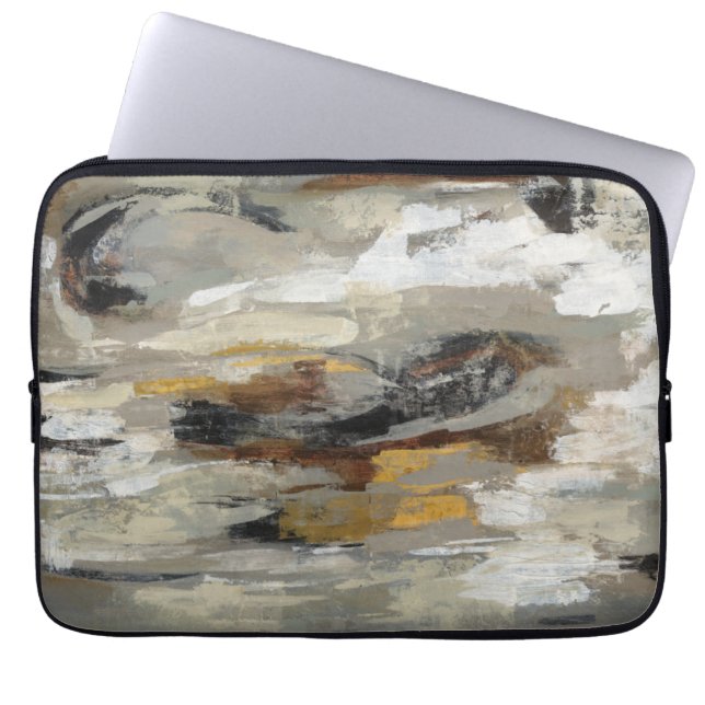 Neutral Abstract Gray Print | Silvia Vassileva Laptop Sleeve (Front)
