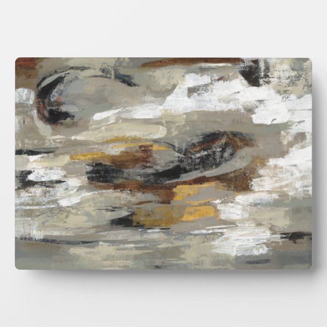 Neutral Abstract Gray Print | Silvia Vassileva Plaque (Front)