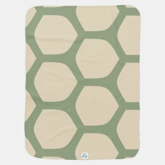 Neutral Abstract Green & Beige Minimal Pattern Baby Blanket