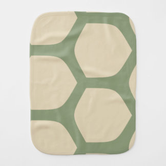Neutral Abstract Green & Beige Minimal Pattern Baby Burp Cloth