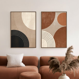 Neutral Abstract Japandi Geometric Wall Art Sets