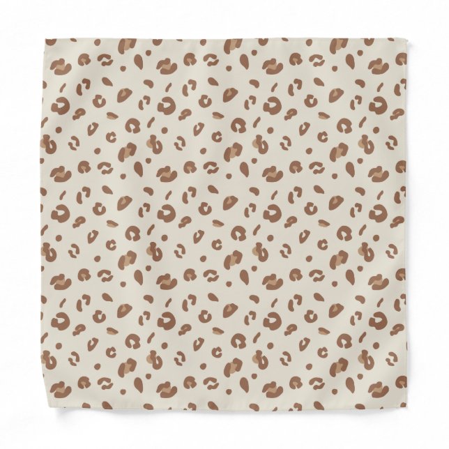 Neutral Abstract Leopard Print Pattern | Modern An Bandana (Front)