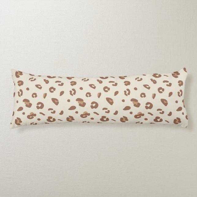 Neutral Abstract Leopard Print Pattern | Modern An Body Pillow (Front)