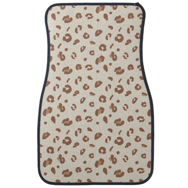 Neutral Abstract Leopard Print Pattern | Modern An Car Floor Mat (Front)