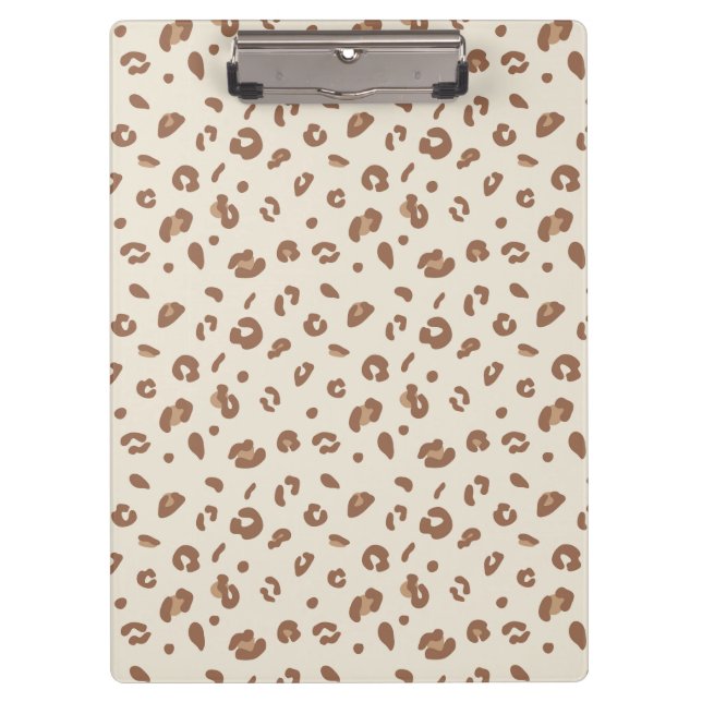 Neutral Abstract Leopard Print Pattern | Modern An Clipboard (Front)