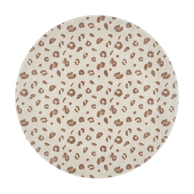 Neutral Abstract Leopard Print Pattern | Modern An Cutting Board (Front)