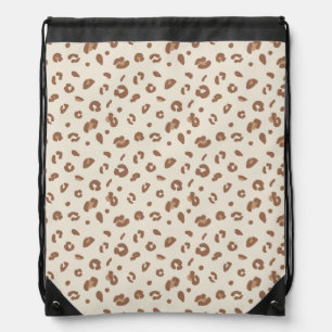 Neutral Abstract Leopard Print Pattern Modern An Drawstring Bag