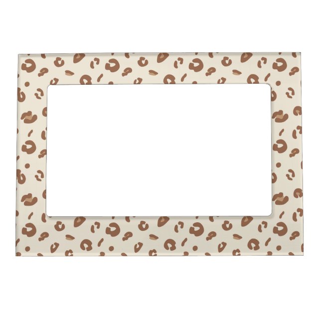 Neutral Abstract Leopard Print Pattern | Modern An Magnetic Frame (Front)