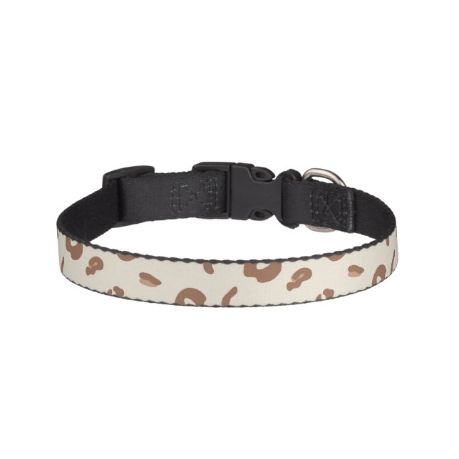 Neutral Abstract Leopard Print Pattern | Modern An Pet Collar (Front)