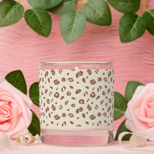Neutral Abstract Leopard Print Pattern Modern An Scented Candle