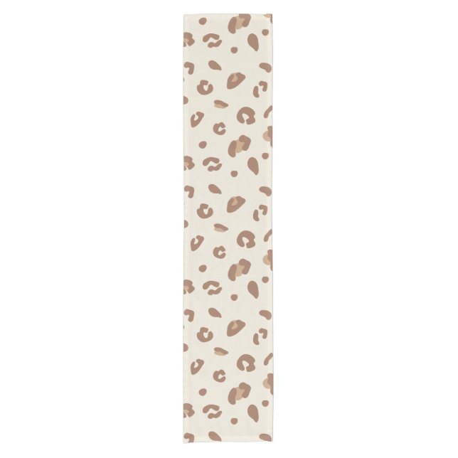 Neutral Abstract Leopard Print Pattern | Modern An Short Table Runner (Front)