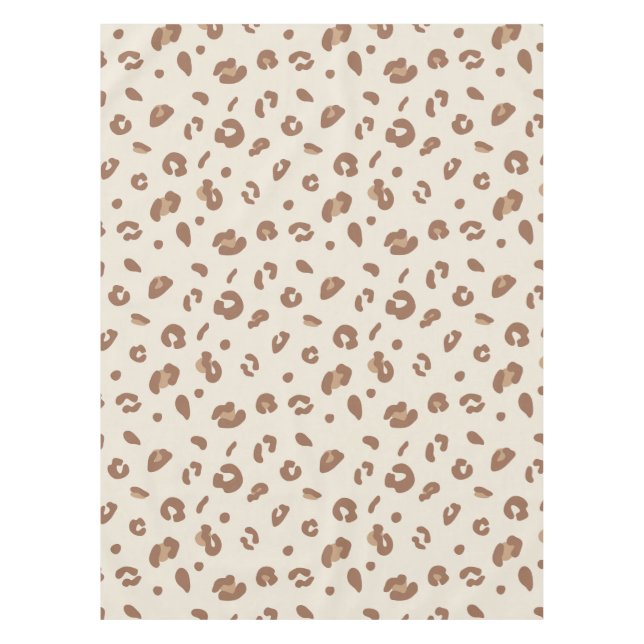 Neutral Abstract Leopard Print Pattern | Modern An Tablecloth (Front)