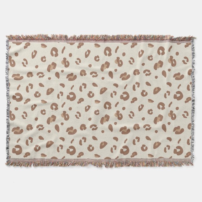Neutral Abstract Leopard Print Pattern | Modern An Throw Blanket (Front)
