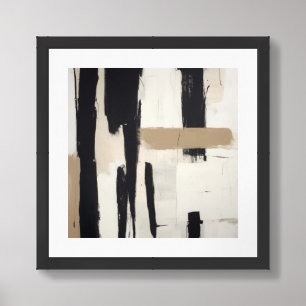 Neutral Abstract Modern Minimalist Elegant Wall Framed Art