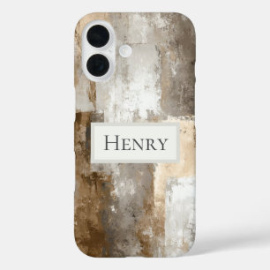 Neutral Abstract Paint iPhone 16 Case