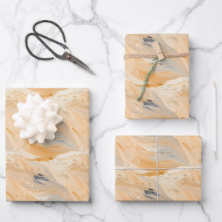 Neutral Abstract Paint Wrapping Paper Sheets