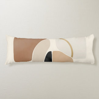 Neutral Abstract Shapes | Minimal Modern Fine Art Body Pillow
