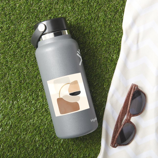 Neutral Abstract Shapes | Minimal Modern Fine Art  Sticker (HydroFlask Insitu)