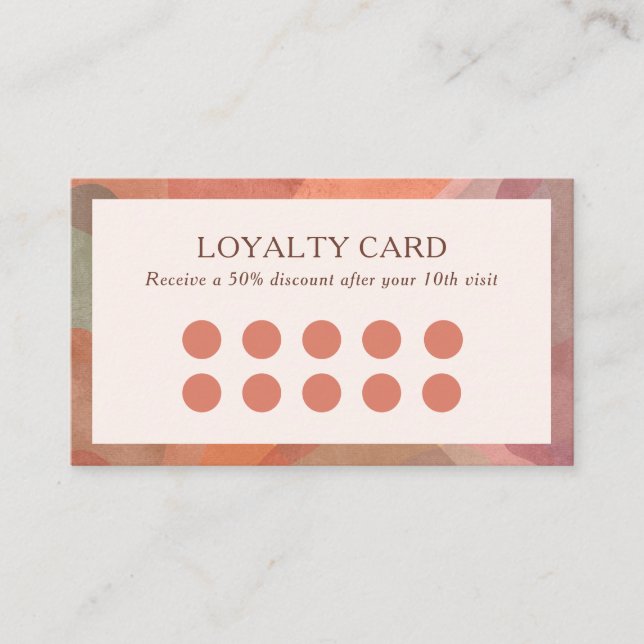 Neutral Abstract Watercolor Modern Loyalty Card (Front)