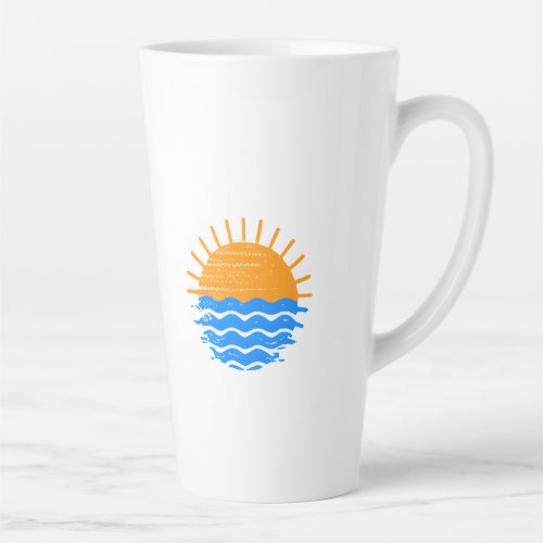 Neutral Adult Sunshine Retro Sunset Rays Beachy Latte Mug