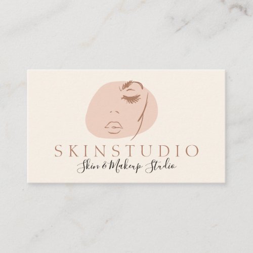 Neutral Aesthetic Feminine Face Beauty Skin Business Card