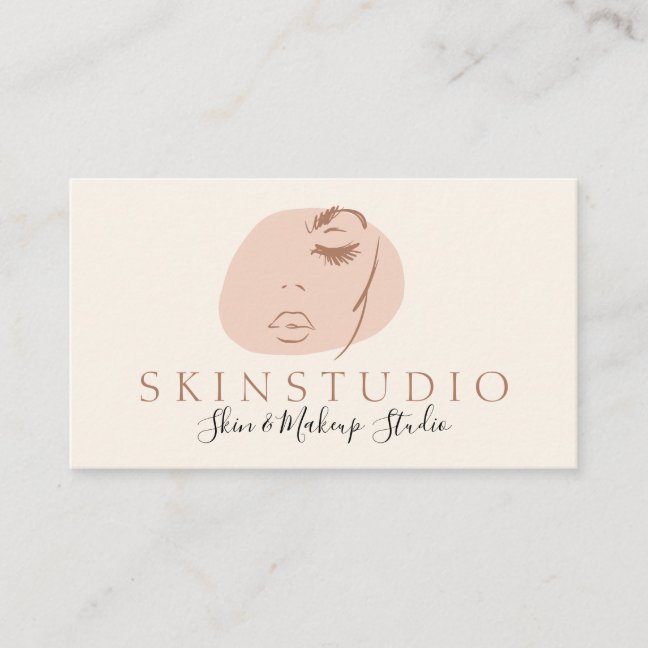 Neutral Aesthetic Feminine Face Beauty Skin Business Card