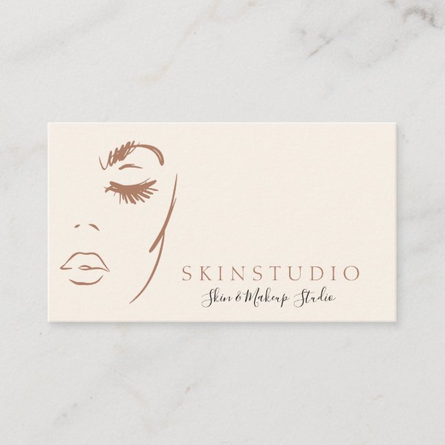 Neutral Aesthetic Feminine Face Skin Business Card