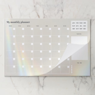 Neutral aesthetic Monthly Planner Mon-Sun Paper Pad