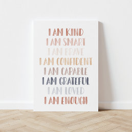 Neutral Affirmations for Kids Canvas Print