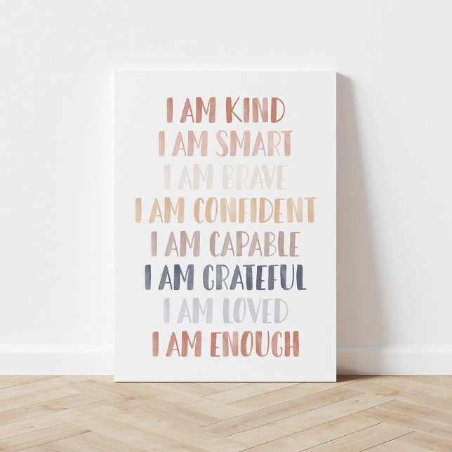 Neutral Affirmations for Kids Canvas Print (Creator Uploaded)