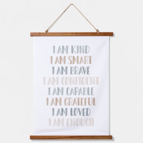 Neutral Affirmations for Kids Nursery Decor Hanging Tapestry